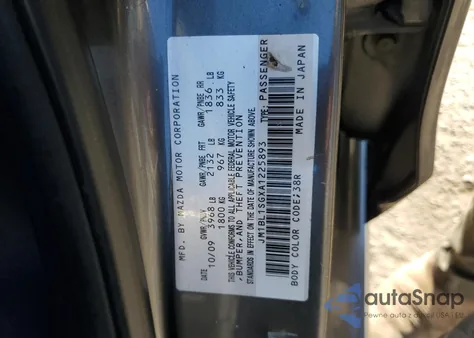 2010 Mazda 3 I z USA, uszkodzony, nr VIN JM1BL1SGXA1225893